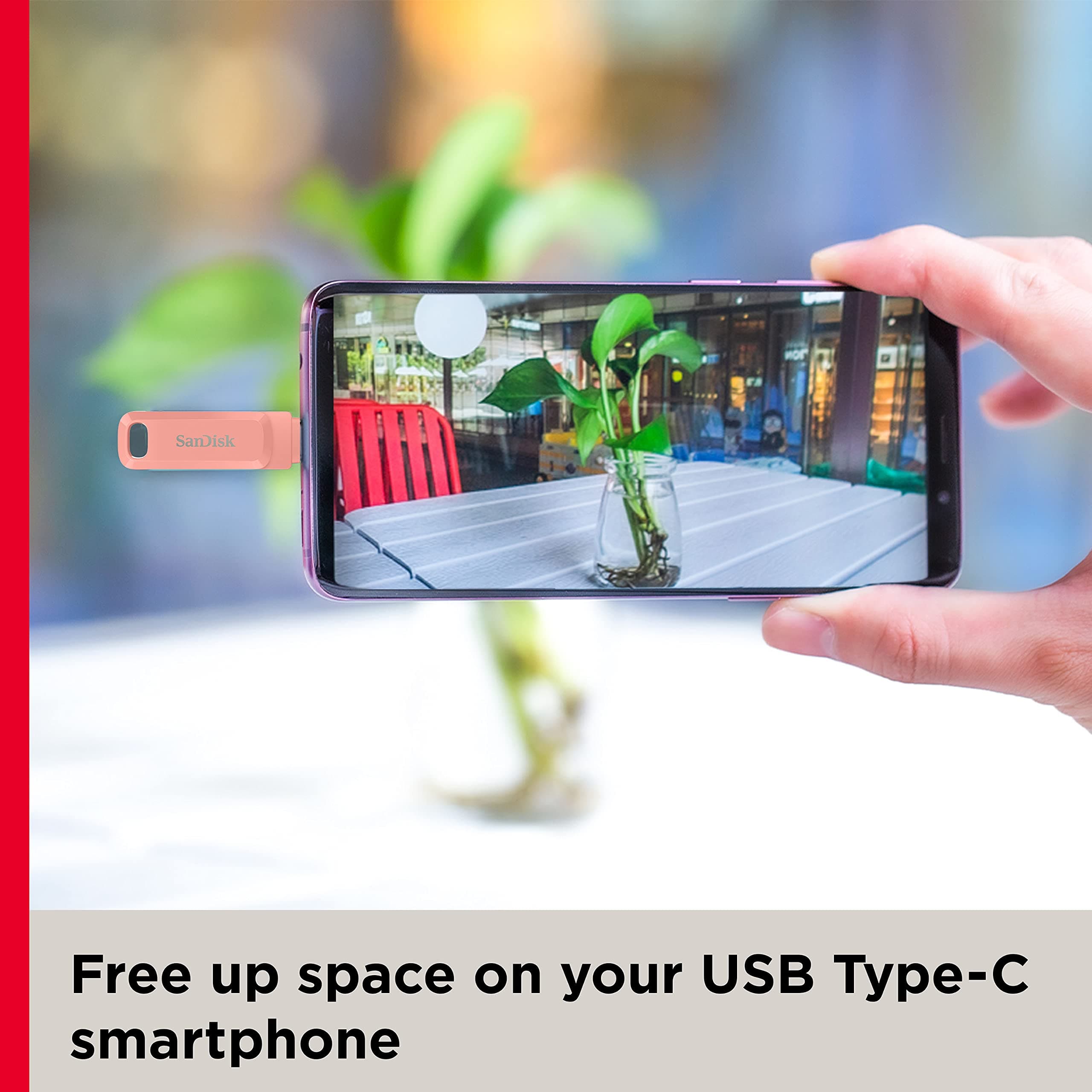 SanDisk 512GB Ultra Drive Dual Go USB Type-C Flash Drive, Peach - SDDDC3-512G-G46PC