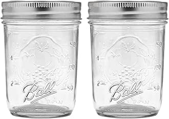 Ball Regular Mouth Mason Jars with Lids & Bands, Half Pint, 8-oz (2-Pack)