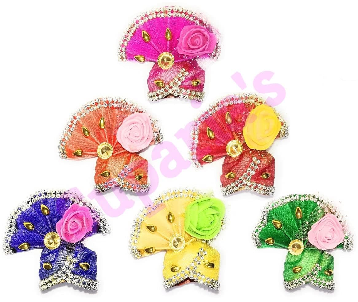 Jahnavi Fabric Laddu Gopal Ji Pagdi (Multicolour)