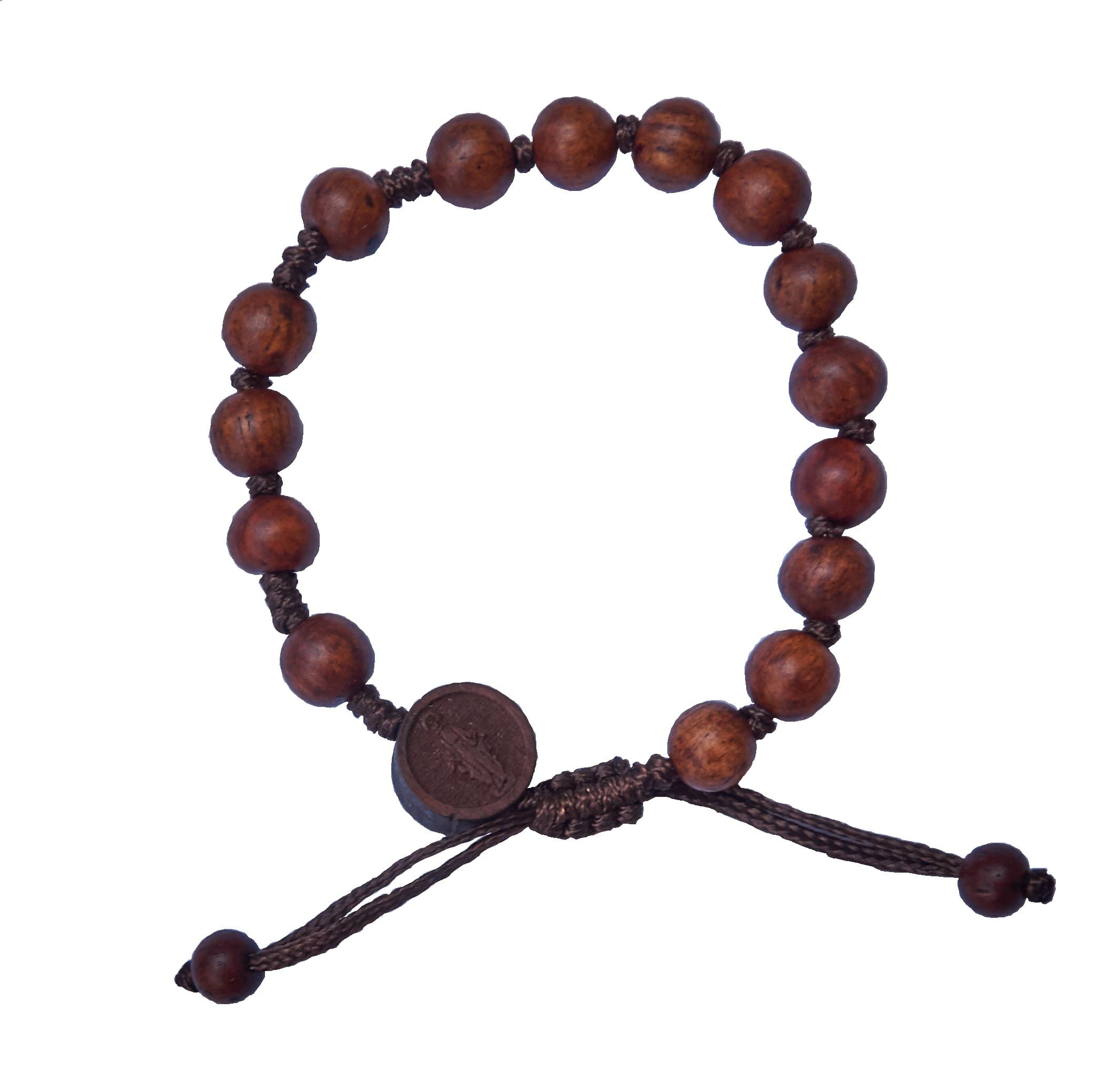 Hand-made Dark Wood Rosary Bracelet