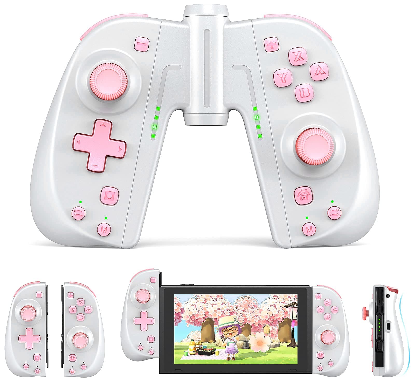 Vivefox Joy Pad Controller Compatible for Switch & Lite & OLED, Ergonomic L/R Wireless Joy Pad with Grip Connector and Turbo Function, Alternatives Joycon for Switch & Lite Joy-Con Switch Remote Controller