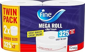 Kitchen Paper Towel Roll, 1500 X 1 ply, 2 Rolls. Fine Mega Roll, Sterilized Tissues For Germ Protection