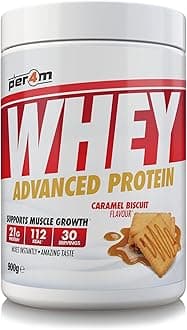 Protein Whey Powder | 30 Servings of High Protein Shake with Amino Acids | for Optimal Nutrition When Training | Low Sugar Gym Supplements (Caramel Biscuit, 900g)