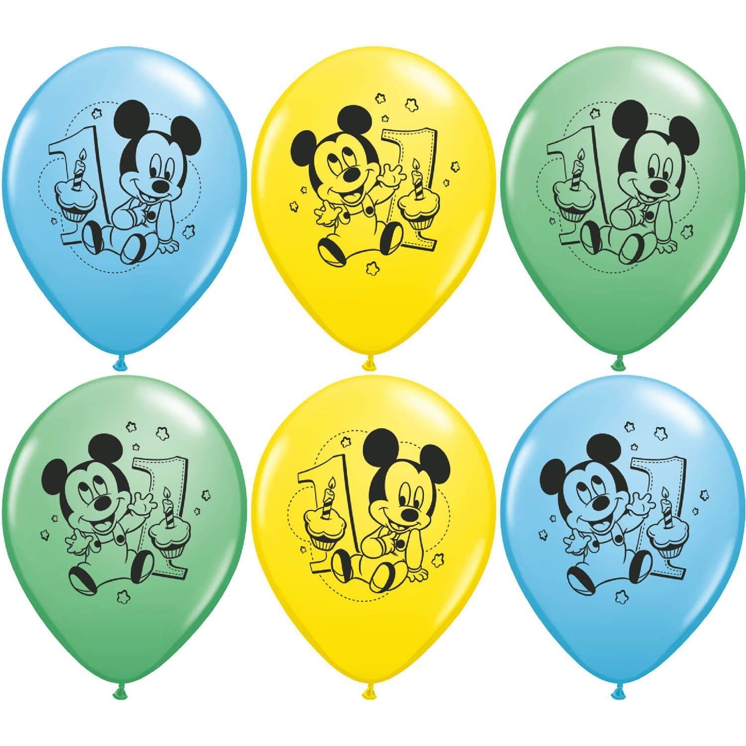 Qualatex Mickey Mouse 1st Birthday Latex Balloons