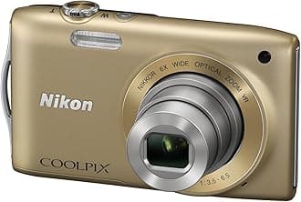 Nikon COOLPIX S3300 Compact Digital Camera - Gold (16MP, 6x Optical Zoom) 2.7 inch LCD (Renewed)