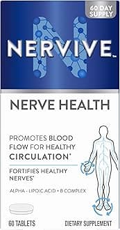 Nervive Nerve Health, Alpha Lipoic Acid, Fortify Nerve Health, Healthy Nerve Function, Healthy Blood Circulation, Supplement, Tablet, 60 Tablets