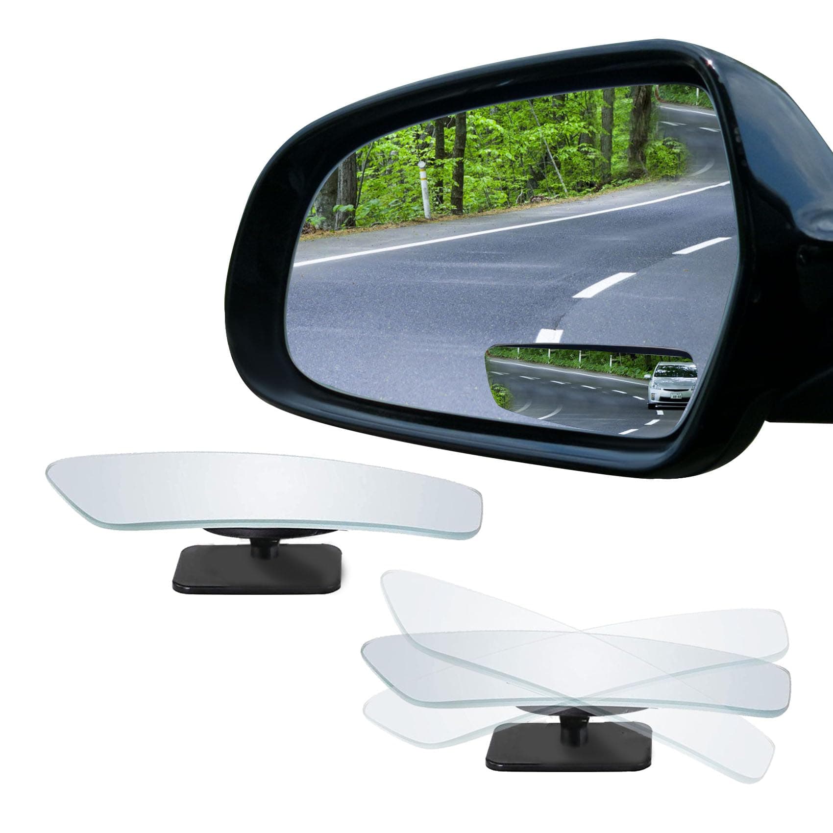 2PCS Blind Spot Mirrors, Side Mirror Blindspot, Exterior Accessories Rear View Mirror with Wide Angle Adjustable Stick Universal Vehicles for Cars, SUV, Trucks