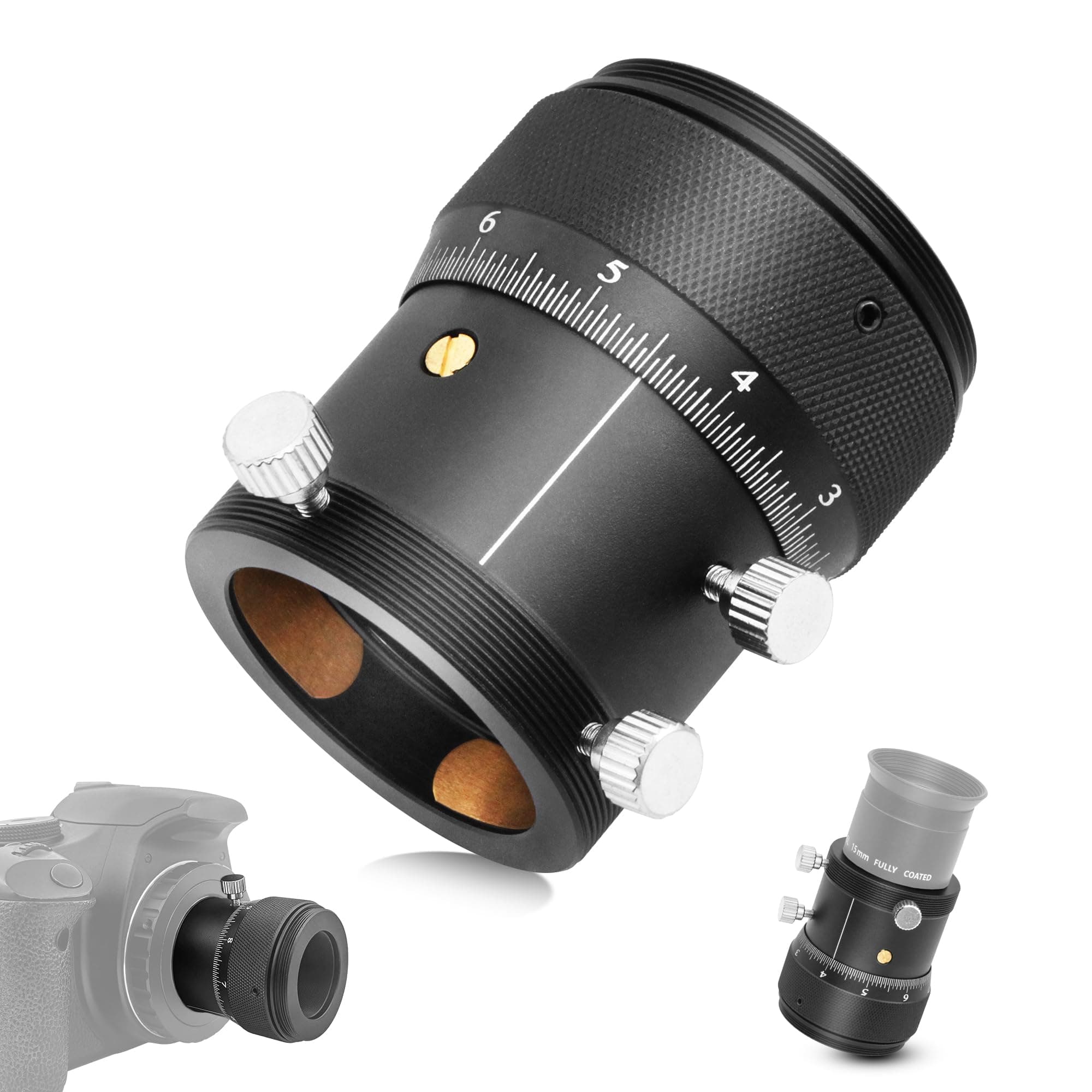 Astromania Telescope Helical Focuser, Double Helical Focuser with 0.05mm Scale and 10mm Focusing Stroke, High Precision Telescope Accessories Focuser 1.25 Inch for Astronomical Telescopes Guidescope