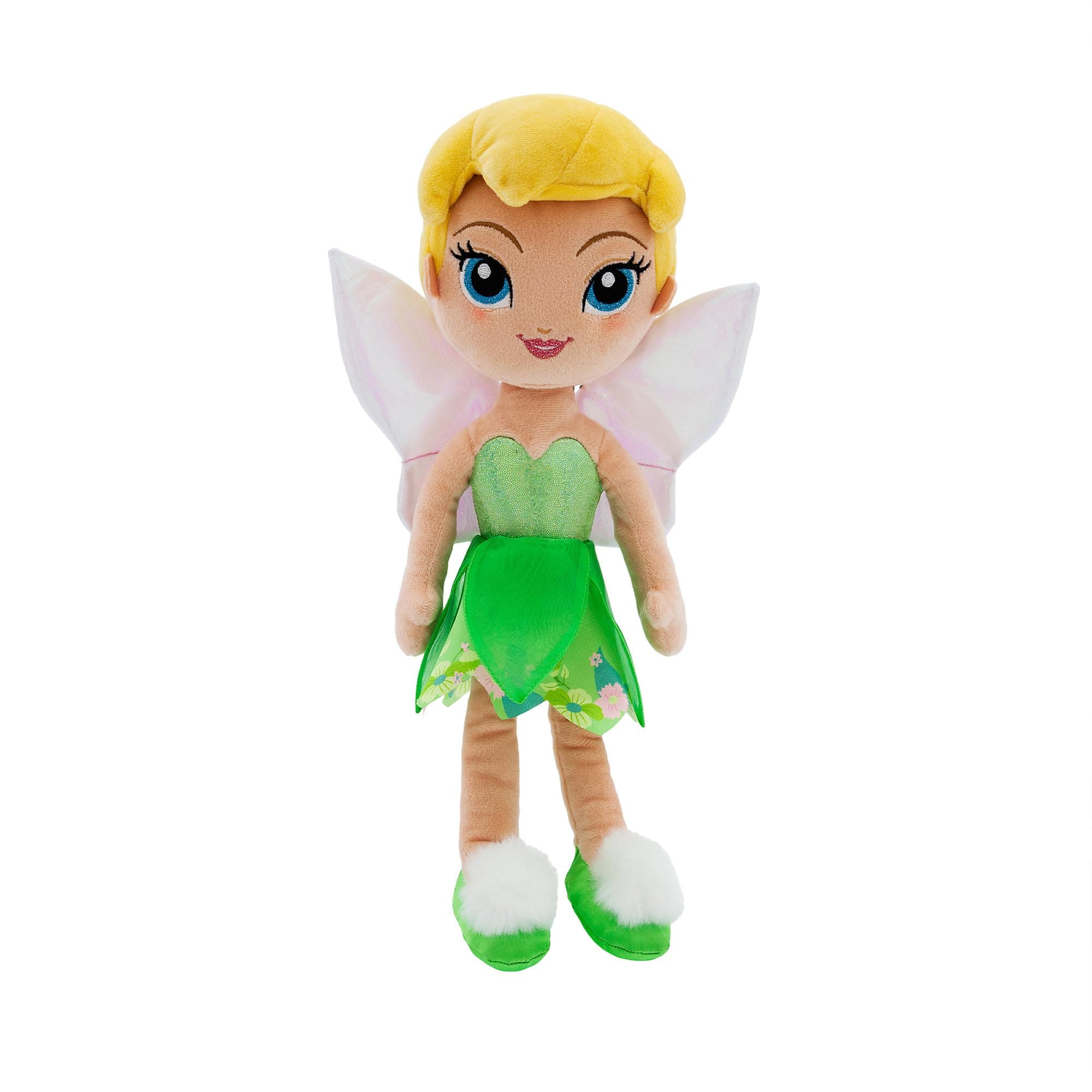 Disney Store Official Princess Plush Doll (Tinker Bell from Peter Pan) Medium 14 Inches, Princess Dolls with Embroidered Features, Plush Toys, Princess Toys for Girls