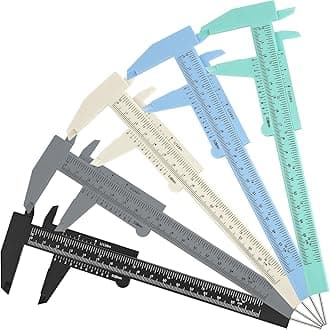 5 Pieces Eyebrow Measuring Ruler Brow Mapping Tool Mini Vernier Caliper Double Scale Plastic Sliding Gauge Ruler for Micro Blading Eyebrow Tattoo Brow Artists(Fresh Colors)