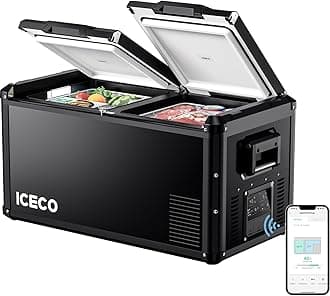 VL75 ProD Portable Refrigerator, Multi-directional Lid, Dual USB & DC 12/24V, AC 110-240V, 75L Dual Zone Steel Compact Refrigerator Powered by SECOP, 0℉ to 50℉, Home & Car Use [Upgrade]