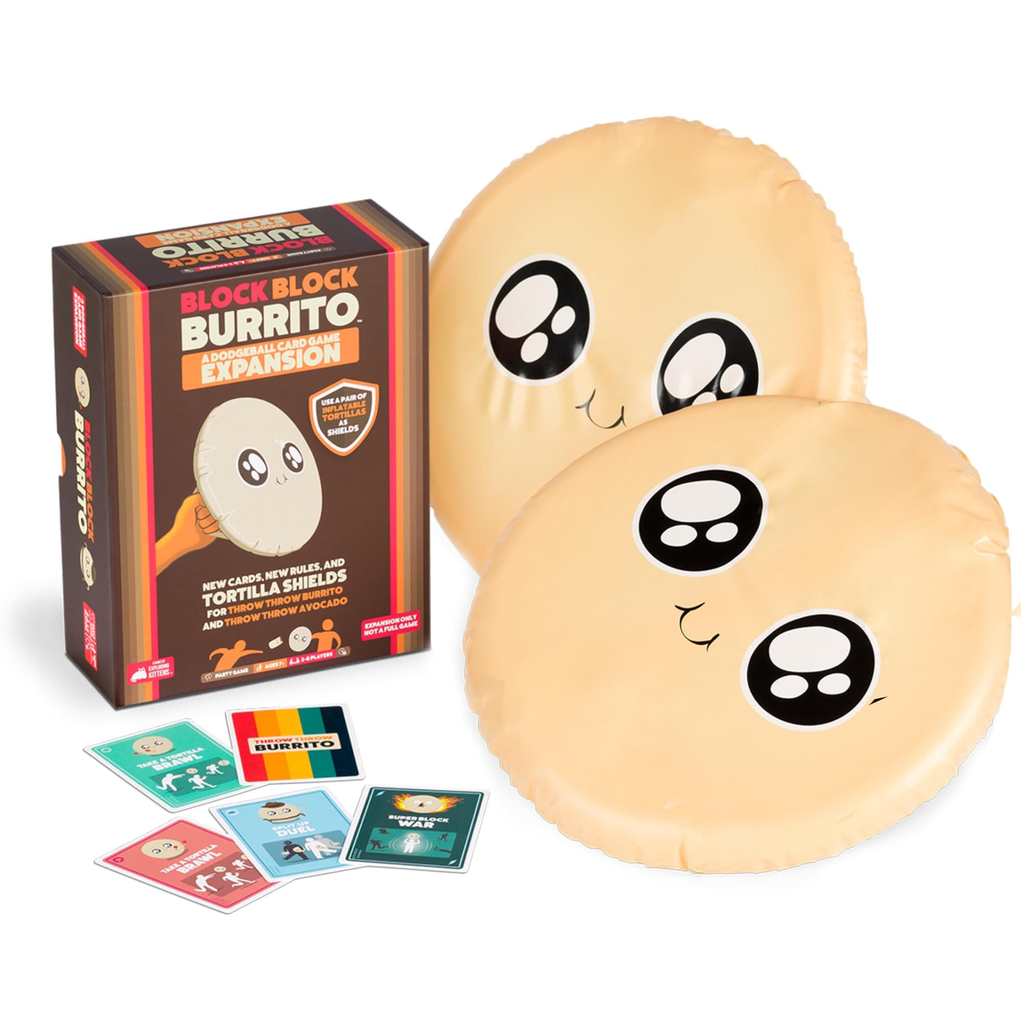 Presents Block Block Burrito - Expansion to Throw Throw Burrito & Throw Throw Avocado - Card Games for Adults, Kids & Teens, A Dodgeball Card Game Expansion - Ages 7 and Up