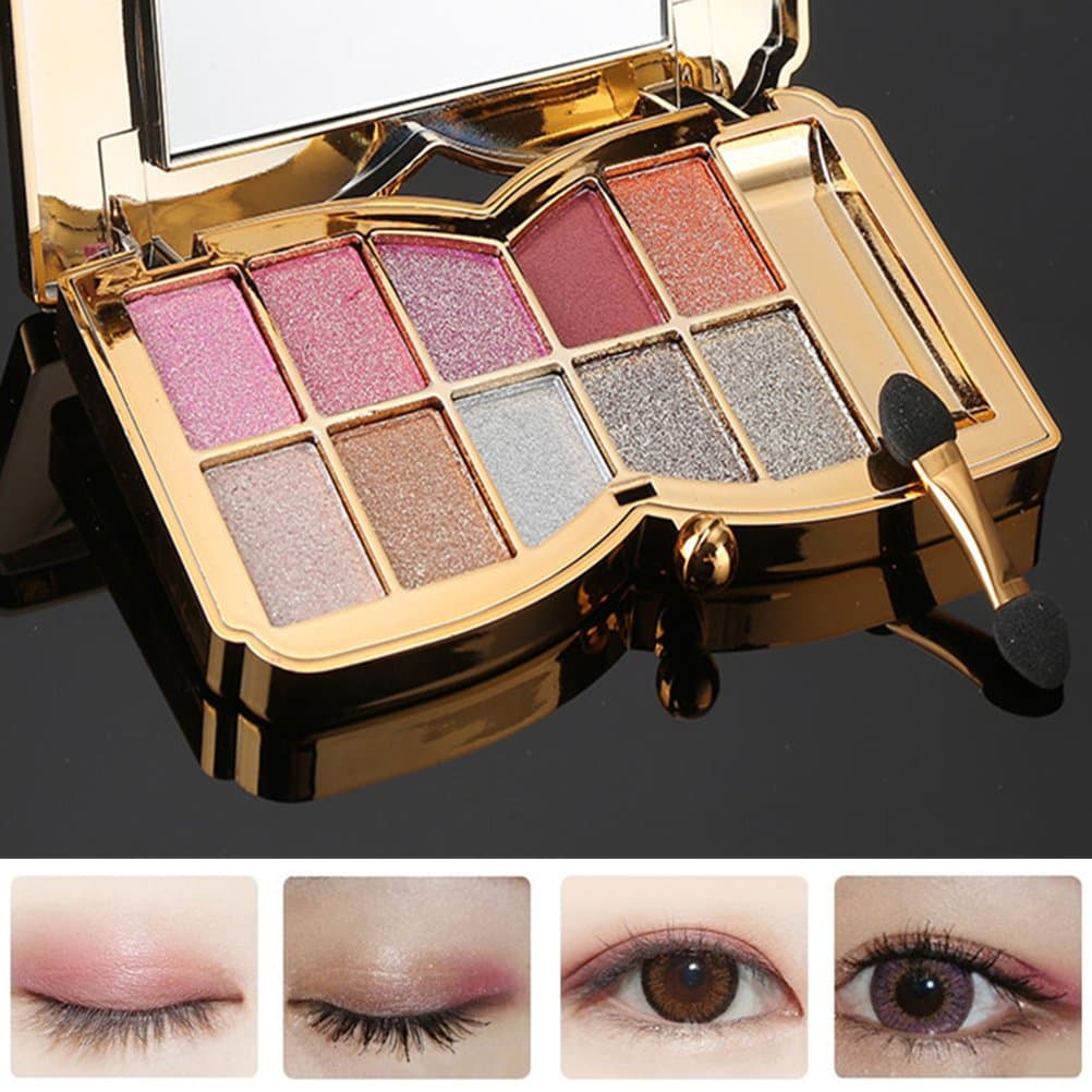 Makeup Eye Shadow Glitter Eyeshadow Palette 10 Colors Diamond Bright Colorful Professional Cosmetic Party Masquerade (Color 7)