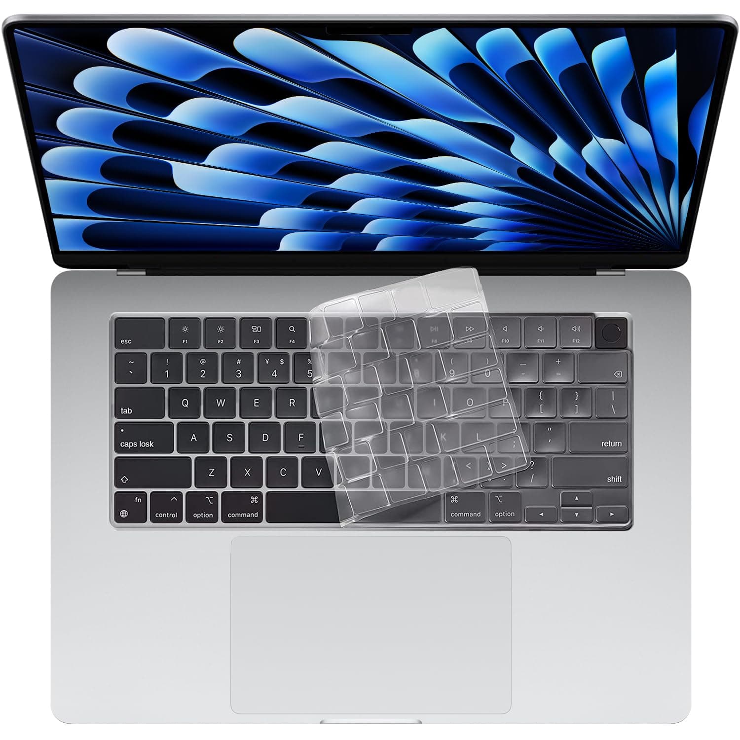 T Tersely [2 Pack] Keyboard Cover Case Protective Skin Protector for MacBook Air 15 inch 2023 (M2 Chip,Model A2941) with 15.3-inch Liquid Retina Display,Ultra Thin, Clear Keyboard Cover (Clear)