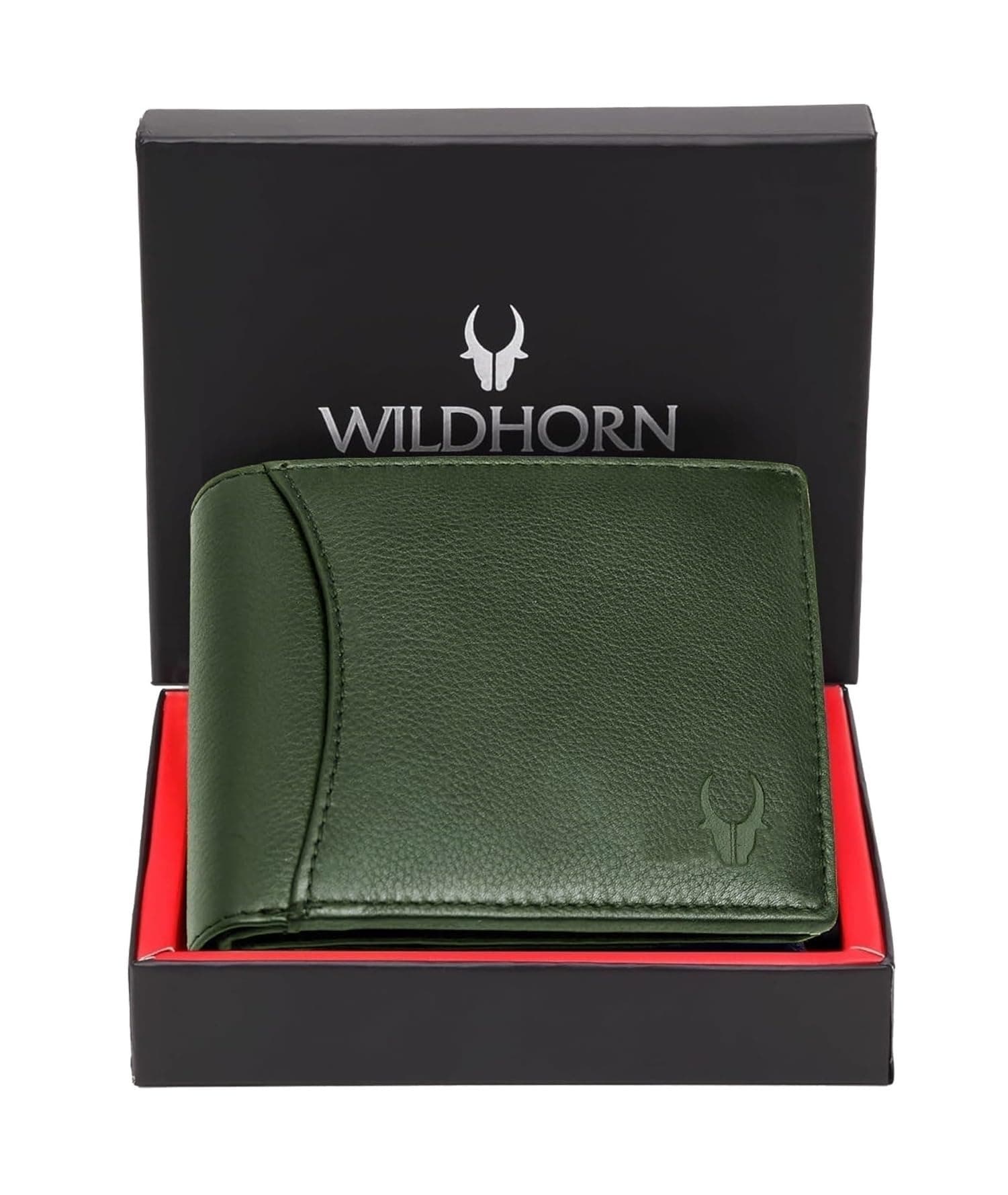 Leather Men's Wallet (WH1173), GREEN, Classic