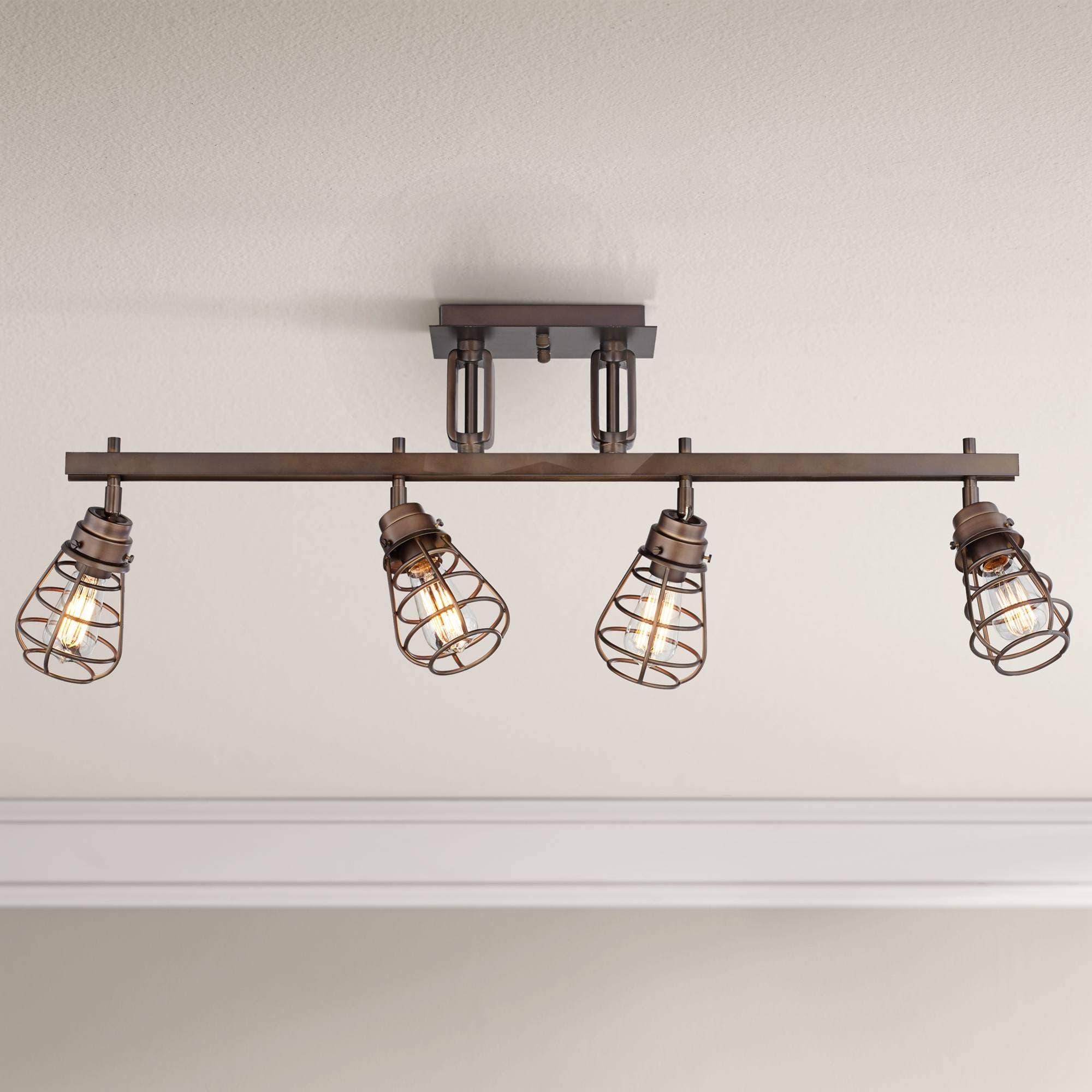 Pro Track Bendlin Industrial 4-Light Bronze Track Fixture
