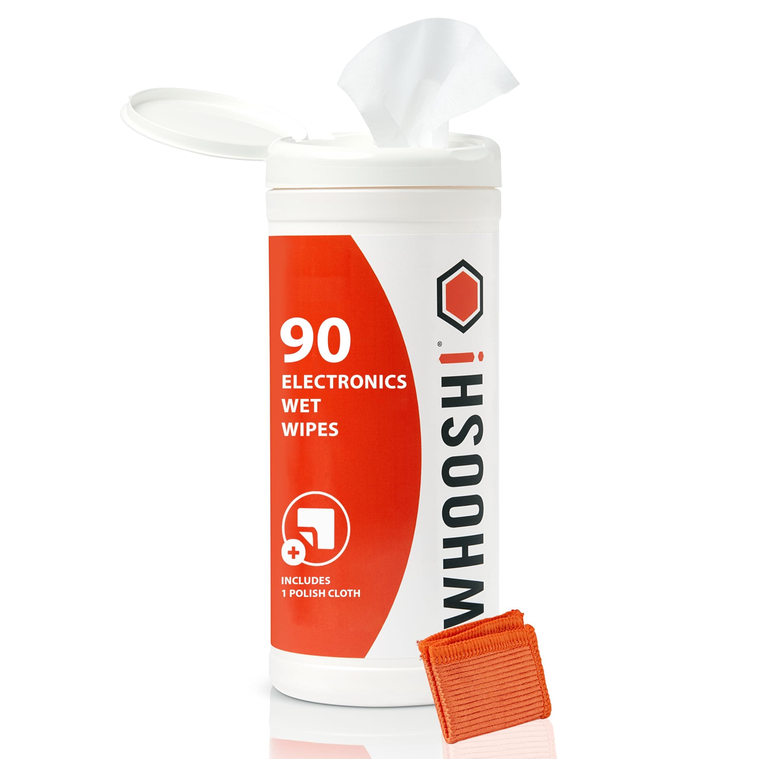 Screen Shine 90 Electronic Wipes with Microsuede Cloth - Lint-Free, Non-Abrasive Wipe Design with Streak-Free Finish - Glasses Wipes for TV, Phone, Laptop, Computer and Cameras