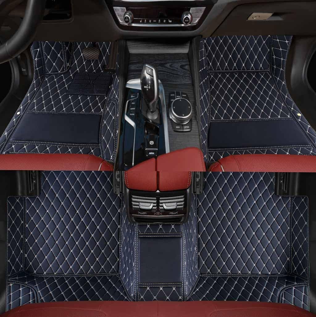 Custom Personalized Floor Mats ，Luxury Full Coverage All Weather Car Floor Mats，Anti-Slip Leather Car Mat Set ，Custom Floor Mat， for 99% of Cars, Trucks & SUV. (black66beige)
