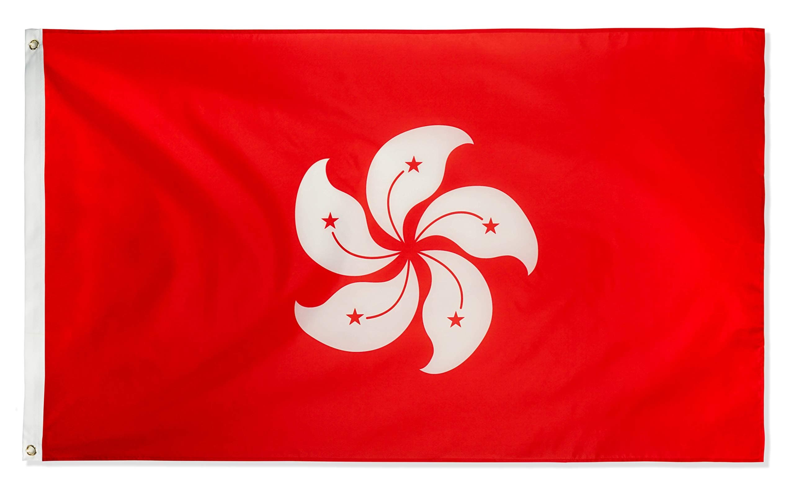DANF Hong Kong Flag 3x5 Foot HK Flags Polyester with Brass Grommets 3 X 5 Ft