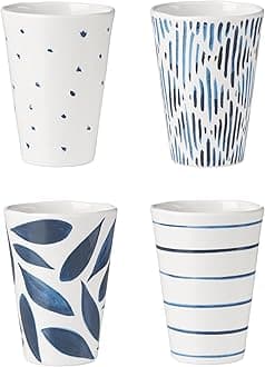 Lenox 895240 Blue Bay Melamine Assorted Tumblers, Set of 4, Lightweight Melamine Material