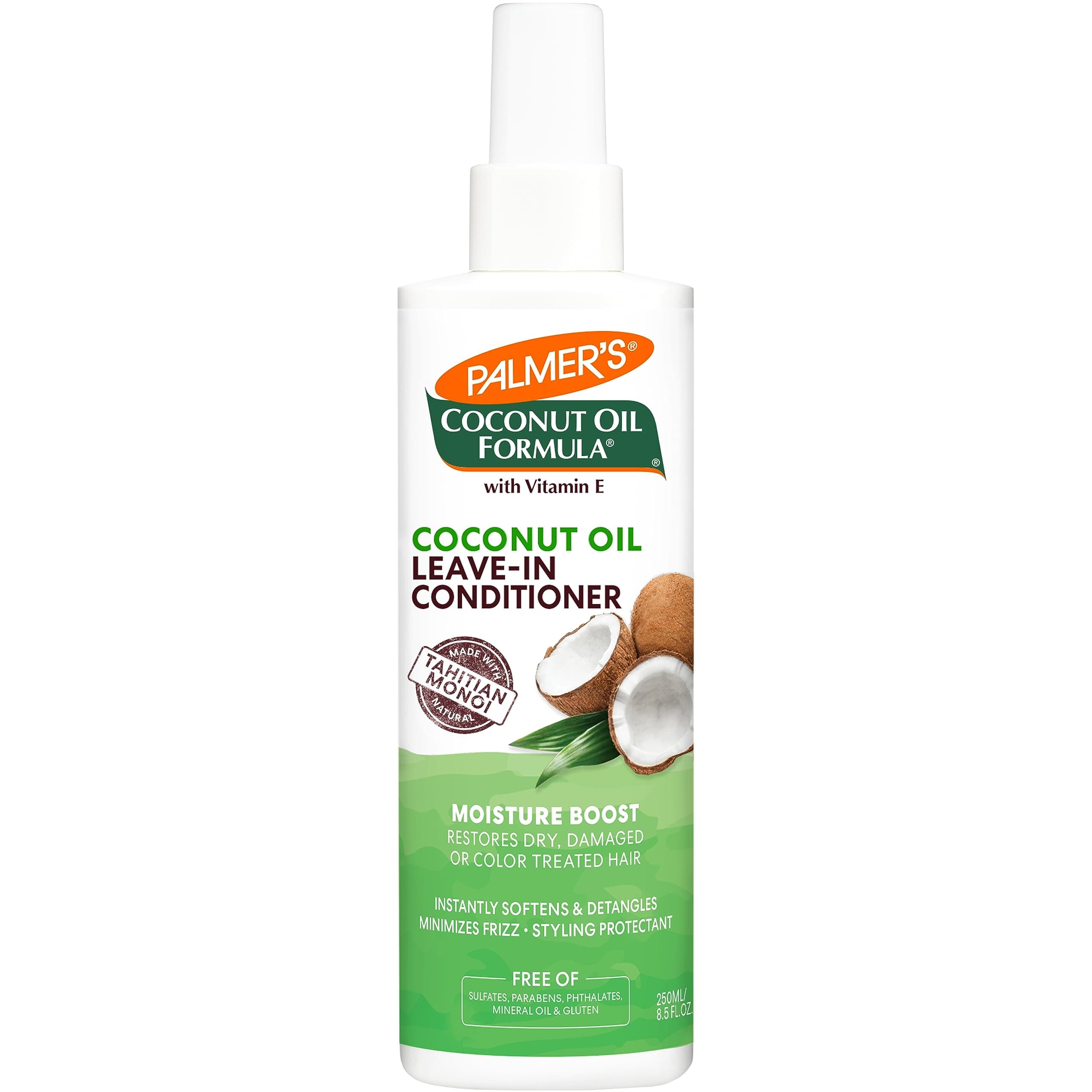 Palmer's Coconut Oil Formula Moisture Boost Leave-In Conditioner Spray, Instantly Detangle, Hydrate and Strengthen Textured and Curly Hair, 8.5 Ounce