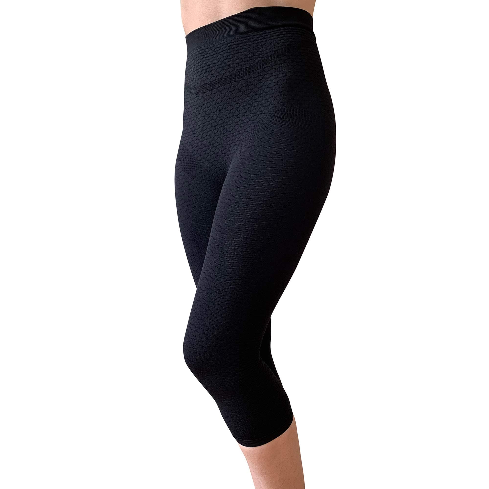 Bioflect® Capri Compression Leggings with Bioactive Fibers and Raised Massaging Knit for Support and Comfort