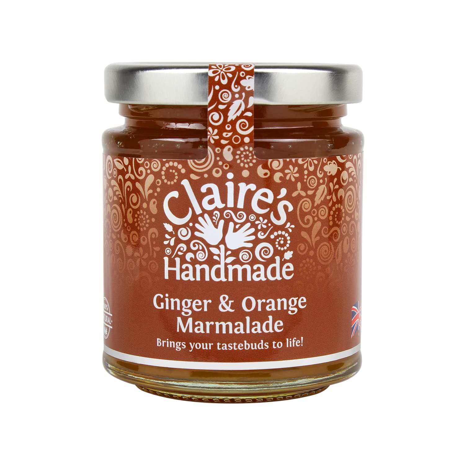 Claire's Handmade - Ginger and Orange Marmalade (227g) - Traditionally Made Bright, Tangy & Uplifting Breakfast Treat, Suitable for Vegetarian, Vegan & Gluten Free Diets, GMO Free