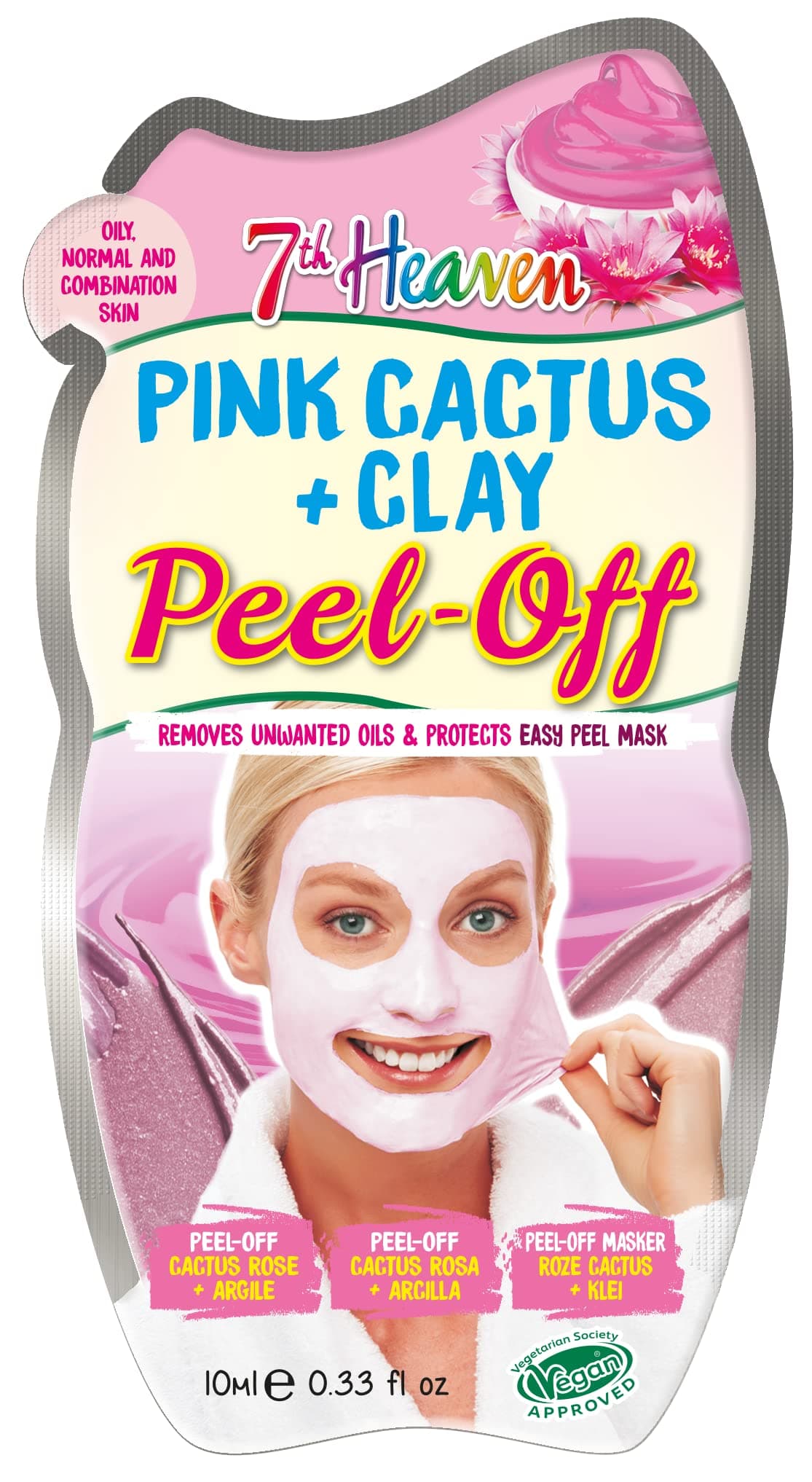 Montagne Jeunesse 7th Heaven Pink Cactus Clay Peel Off Sachet, 10 ml