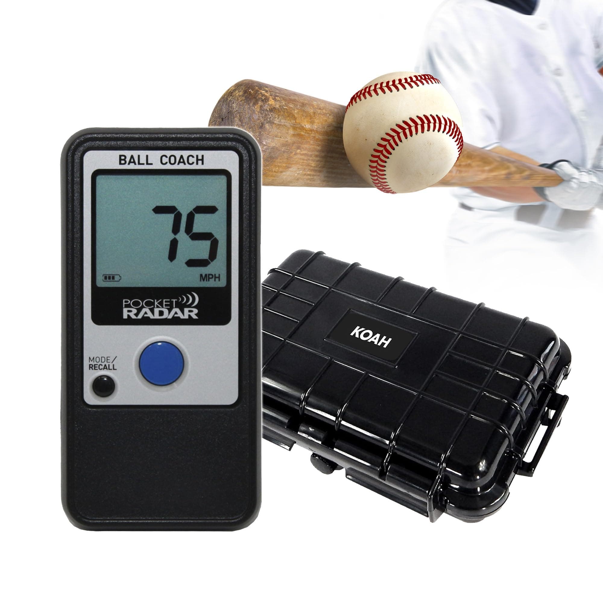 Pocket Radar Ball Coach/Pro-Level Speed Training Tool and Radar Gun with Weatherproof Hard Case with Customizable Foam (6.5 x 5 x 2 Inch) (2 Items)