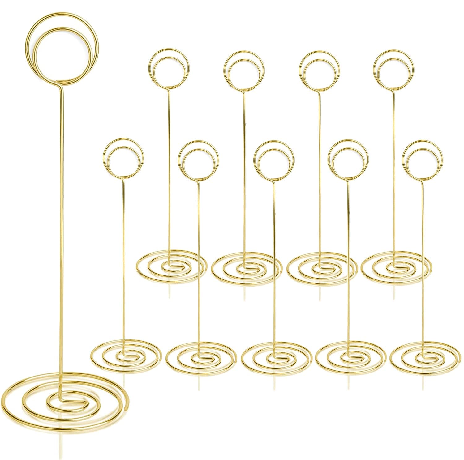 Table Number Holders 10Pcs - 8.75 inch Tall Table Number Stands Place Card Holder for Wedding Party Graduation Reception Restaurant Home Photo Picture Office Memo (Gold, 8.75")