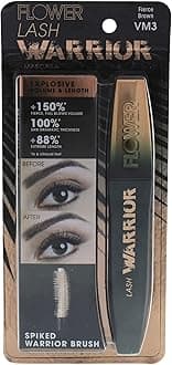 FLOWER BEAUTY Lash Warrior Mascara Volumizing Lashes Length Definition No Clumping, Fierce Brown, 0.35 Ounce