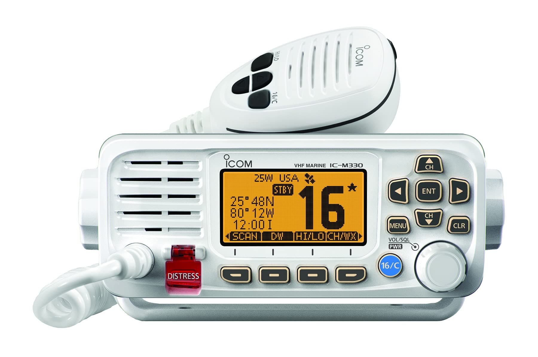 IC-M330 Ultra Compact VHF Marine Transceiver Without GPS - White