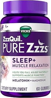 Pure Zzzs Muscle Relaxation Melatonin Sleep Aid Gummies, Supports Muscle Function, Helps You Fall Asleep Naturally, Fast, Melatonin + Magnesium, No Next-Day Grogginess, Drug-Free, 60ct
