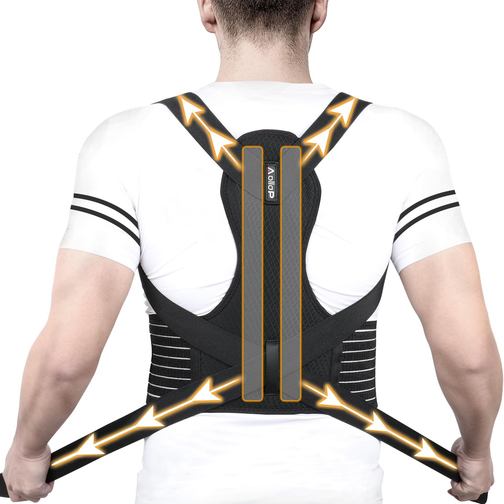Posture Corrector Men and Women - Back Brace Back Support Belt with Breathable Adjustable Elastic Bands Back Straightener Improve Lumbar Support Belt Lower Back Pain Relief (L, Waist 48'-52')