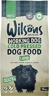 Wilsons - Cold Pressed Dog Food - Complete Dry Meal with Natural, Hypoallergenic, Grain Free Ingredients, Best Introduced Gradually, Suitable for Adult Dogs and Puppies 2 Months + (Lamb) (15kg)