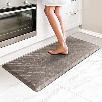 HappyTrends Kitchen Mat Cushioned Anti-Fatigue Kitchen Rug,17.3"x39",Thick Waterproof Non-Slip Kitchen Mats and Rugs Heavy Duty Ergonomic Comfort Rug for Kitchen,Floor,Office,Sink,Laundry,Khaki