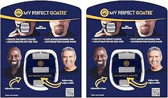 Mens Goatee Shaving Template | Create a Perfectly Shaped Goatee Every Time | Adjustable | Reduces Shaving Time | Shape Van Dyke, Goatee and Circle Beard, Version 1.1 (2-pack)