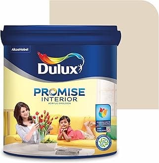 Dulux Promise Interior Emulsion Paint (10L, White Pearl) | Wall paint with Chroma Brite Technology for brighter longer-lasting colors | Rich Finish | Anti-chalk | Water-based | 3-year warranty
