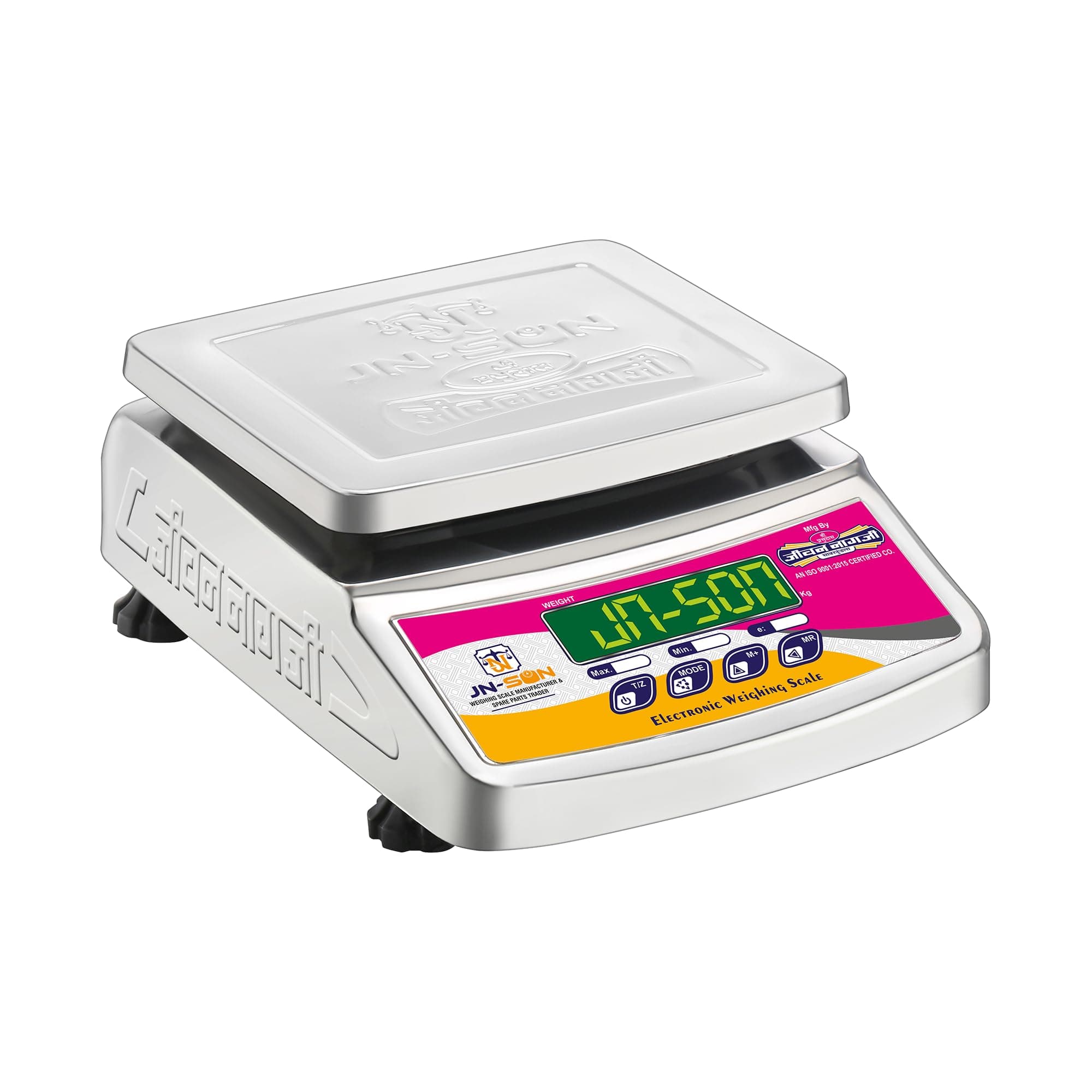 JN-SON 10-20 KG NEW MINI ECCO SS F.B. Digital Weighing Machine Scale with Front and Back Double Display for Kirana Shop, Kitchen and Commercial Purposes (4 Volt with Battery without Stamping)