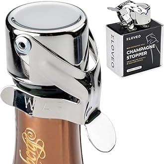 KLOVEO Champagne Stopper, Patented Seal, No Pressure Pump Needed, Made in Italy, Professional Grade WAF Champagne Bottle Stopper, Prosecco, Cava and Sparkling Wine Stopper