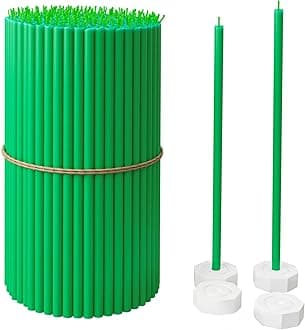 BlueBee Pure Beeswax Candles Bulk for Home - 100pcs Tall Thin Taper Candles + 4 Holders, Honey Scent, Smokeless, Long-Burn, All Natural for Church Prayer, Hanukkah, Birthday Cake, Christmas Advent