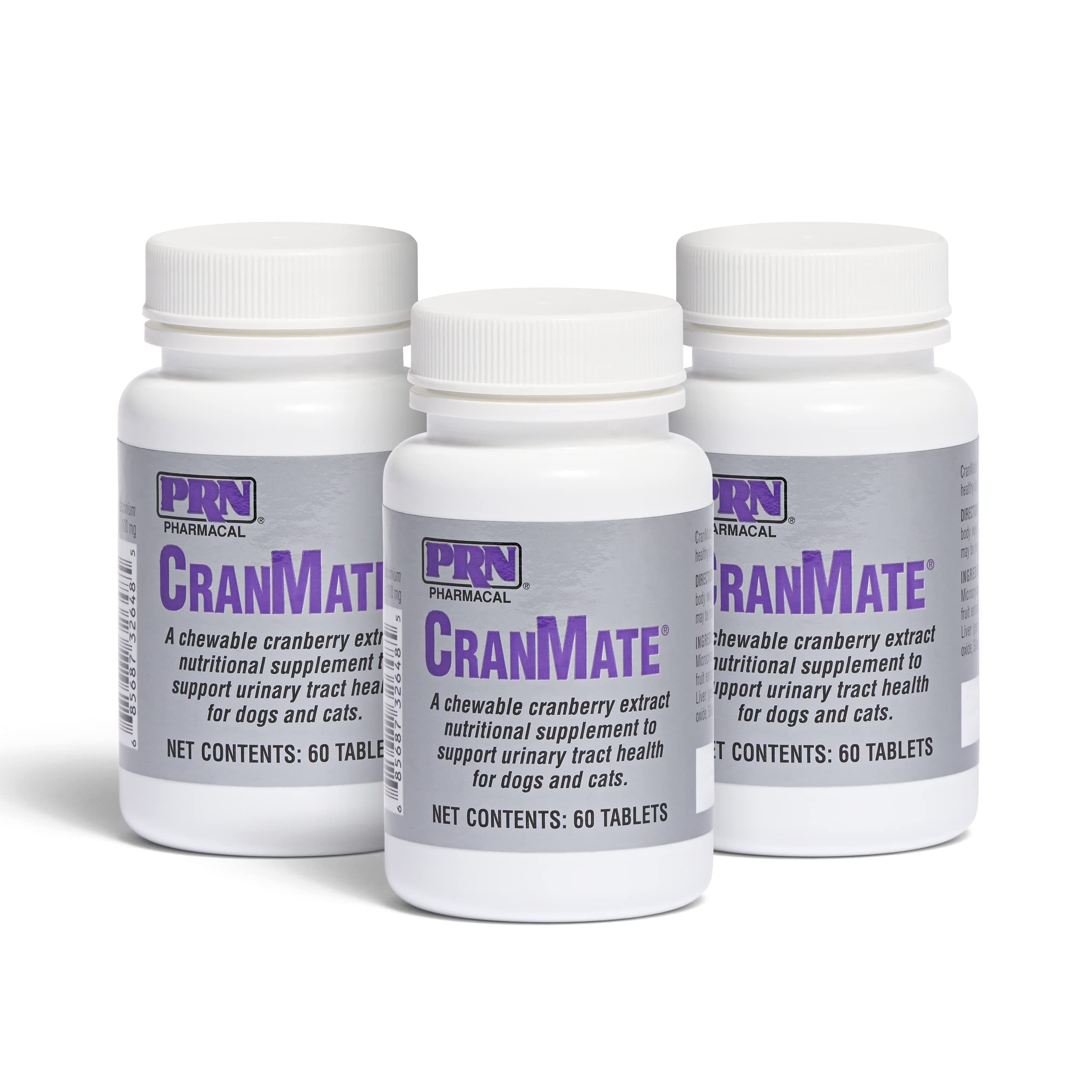 PRN Pharmacal CranMate Cranberry Supplement - Chewable Cranberry Extract Nutritional Supplements for Dogs & Cats - 60 Chew Tabs (3 Pack)
