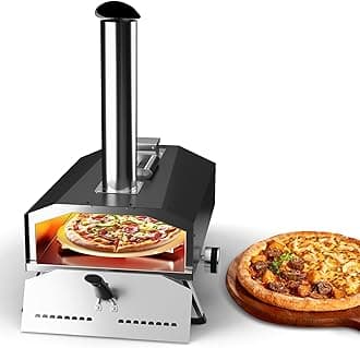 12" Portable Wood Pellet Pizza Oven with 360° Rotating Stone - Wood-Fired for Authentic Flavor, Ideal for Backyard, Camping, Picnics, and Patios - Easy to Use for Perfect Outdoor Cooking