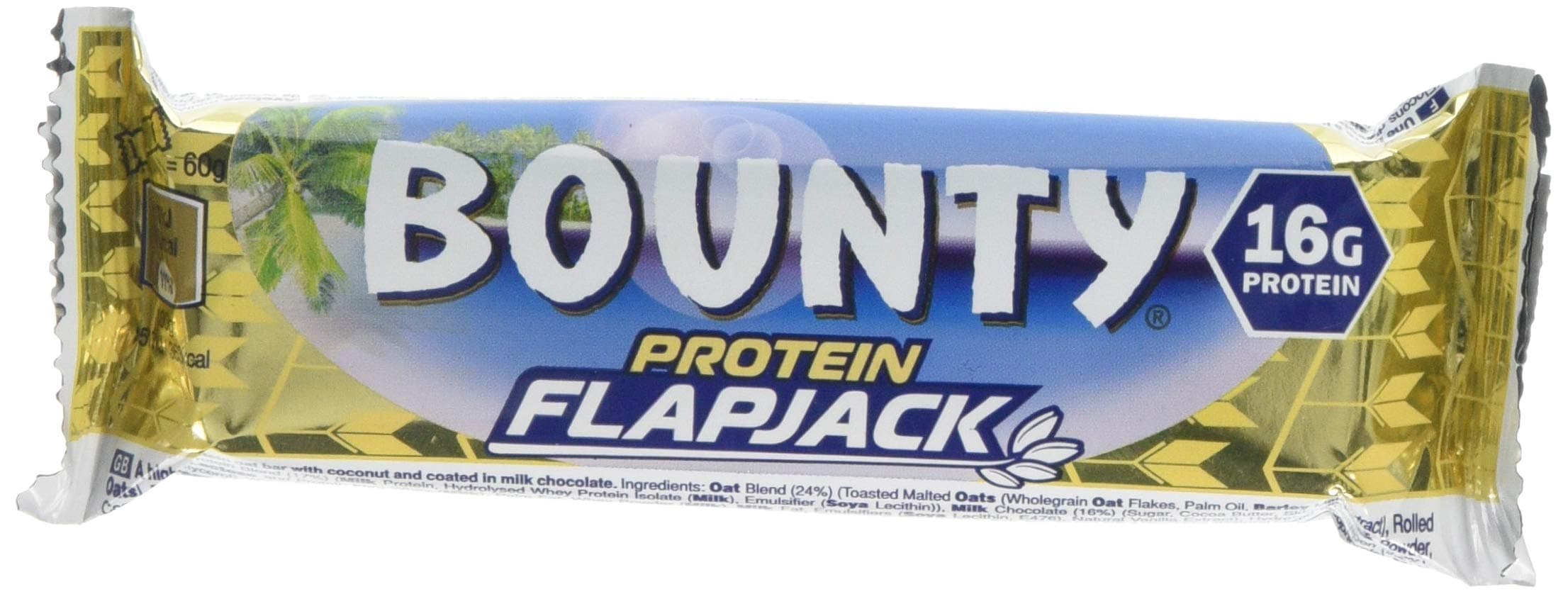 Mars Bounty Protein Flapjack (18 x 60g) - High Protein Oat Bar with Coconut and Milk Chocolate - Contains 16g Protein
