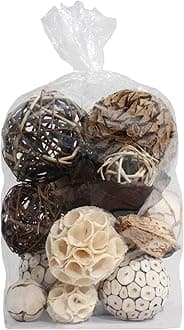 Blue Donuts Decorative Balls for Centerpiece â€“ Decorative Bowl Fillers, Assorted Rattan Wicker Balls Orb Grapevine Ball, Vase Fillers, Table Decor