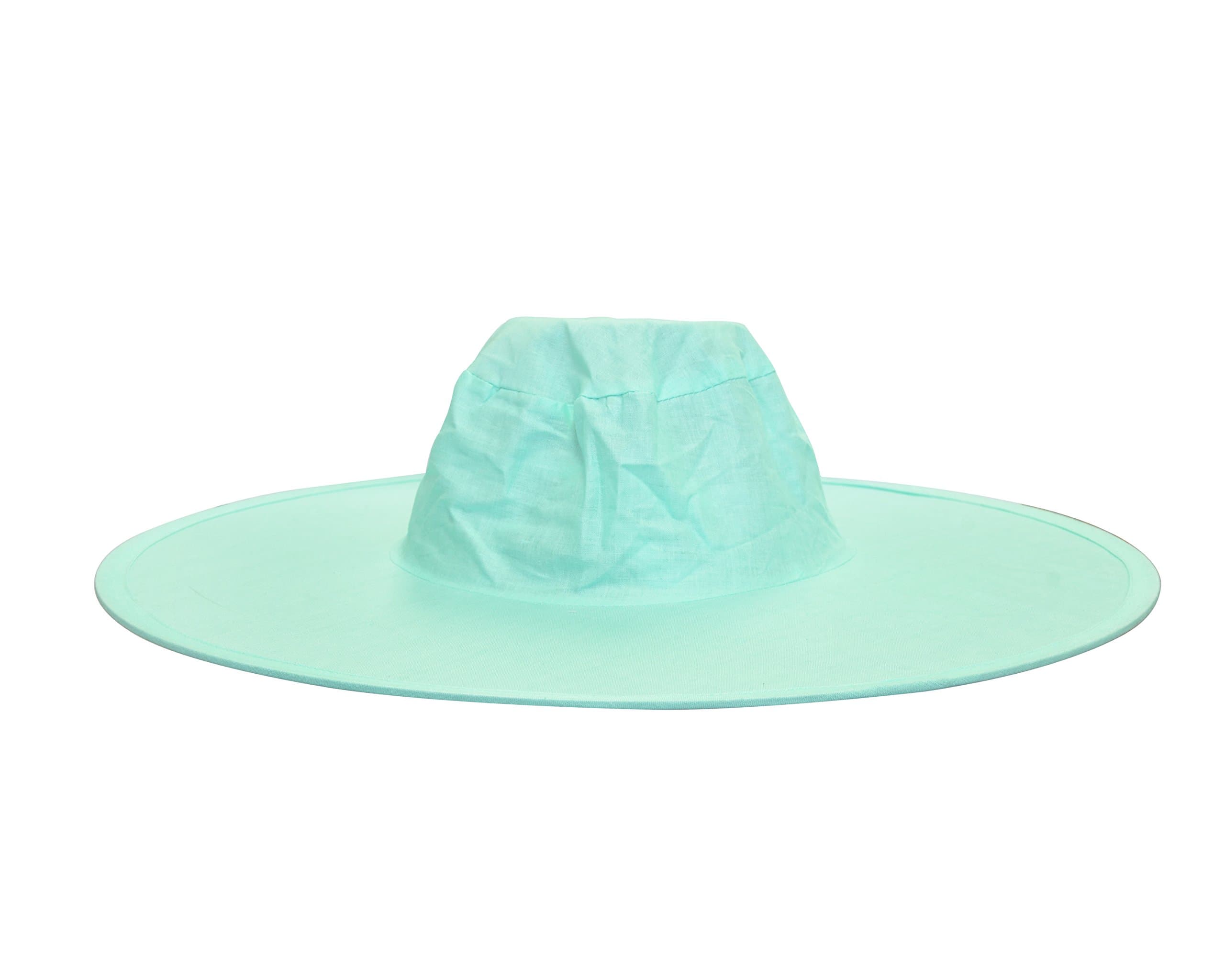 Women's Foldable Cotton Sun Hat, 18 in Diameter Brim, Mint