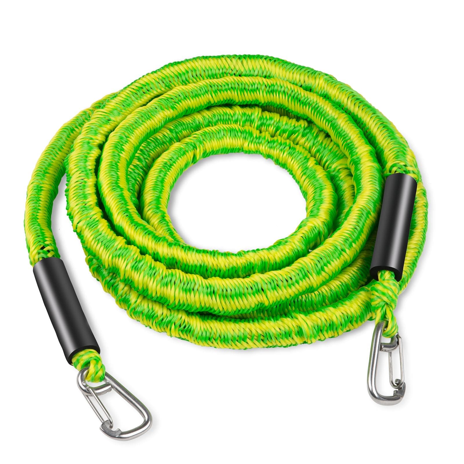 Botepon Bungee Boat Anchor Lines for Beach, Boat, PWC, Jet Ski, Green, 14-50 feet, 2150 lbs Tensile Strength, Stainless Steel Hooks, 2-Pack