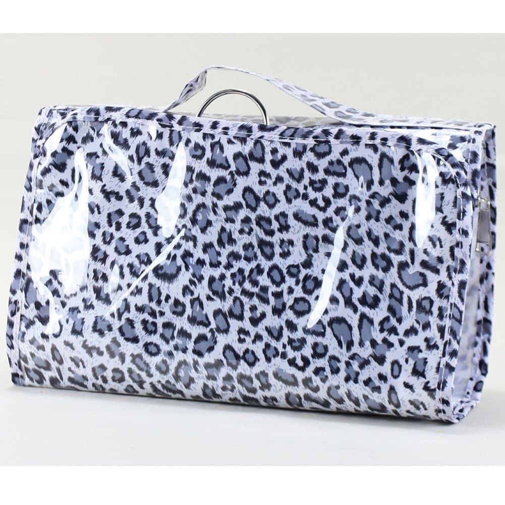 Animal World - Leopard Print Travel Toiletry Bag - Grey