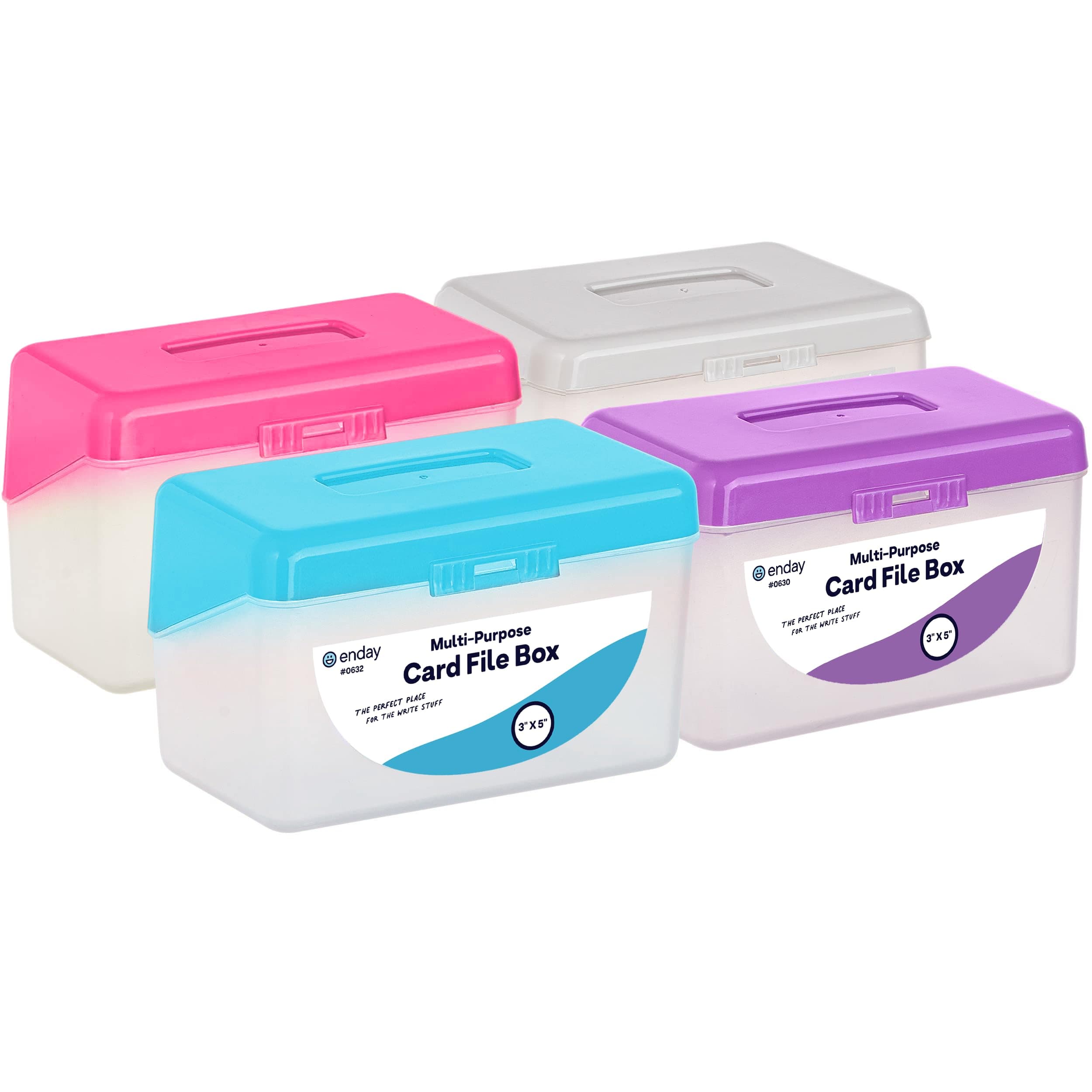 3" X 5" Index Card Case Holds Upto 250 Cards Ideal for Filing Notes, Addresses & Recipes – (Pack of 4) - by Emraw