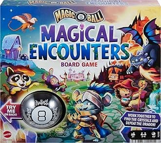 Mattel Games Magic 8 Ball Board Games, Magical Encounter Cooperative Board Game with Magic 8 Ball, Original for 2-4 Players, Family Game Night, HLX92